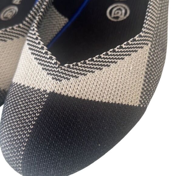 Rothy's The Flat Black and Tan Round Toe Patterned Flats Size 7 - Picture 9 of 11